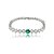 Pulseira cravejada de zircônia cristal com detalhe esmeralda banho em ródio branco - Imagem 1