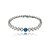 Pulseira cravejada de zircônia cristal com detalhe safira banho em ródio branco - Imagem 1
