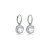 Brinco de argola cravejado de zircônia cristal banho em ródio branco - Imagem 1