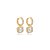 Brinco de argola cravejado de zircônia cristal banho em ouro 18k - Imagem 1