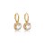 Brinco de argola cravejado de zircônia cristal banho em ouro 18k - Imagem 1
