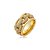 Anel dourado cravejado de zircônia cristal banho em Ouro 18k - Imagem 1