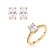 Conjunto de brinco e anel cravejado de zircônia cristal banho em ouro 18k - Imagem 1