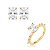Conjunto de brinco e anel cravejado de zircônia cristal banho em ouro 18k - Imagem 1