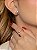 Conjunto de brinco e anel cravejado de zircônia cristal banho em ouro 18k - Imagem 2