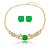 Conjunto de luxo de brinco e colar com zircônia e pedra fusion esmeralda banho em ouro 18k - Imagem 1