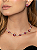 Conjunto de brinco e colar luxo de flor cravejado de zircônia cristal e pink banho em ouro 18k - Imagem 3