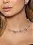 Conjunto de brinco e colar luxo de flor cravejado de zircônia cristal e topázio banho em ouro 18k - Imagem 3