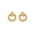 Brinco dourado cravejado de zircônia cristal banho em ouro 18k - Imagem 1