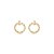 Brinco dourado cravejado de zircônia cristal banho em ouro 18k - Imagem 1