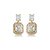 Brinco dourado cravejado de zircônia cristal banho em ouro 18k - Imagem 1