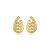 Brinco dourado cravejado de zircônia cristal banho em ouro 18k - Imagem 1