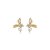 Brinco dourado cravejado de zircônia cristal banho em ouro 18k - Imagem 1