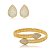 Conjunto de bracelete e brinco cravejado de zircônia cristal banho em ouro 18k - Imagem 1