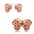 Conjunto luxo de bracelete e brinco borboleta cravejado de zircônia banho em ouro 18k - Imagem 2