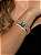 Conjunto luxo de bracelete e brinco cravejado de zircônia aquamarine banho em ouro 18k - Imagem 3