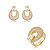 Conjunto de brinco e anel dourado cravejado de zircônia cristal banho em ouro 18k - Imagem 1