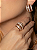 Conjunto de brinco e anel dourado cravejado de zircônia cristal banho em ouro 18k - Imagem 3