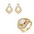 Conjunto de brinco e anel dourado cravejado de zircônia cristal banho em ouro 18k - Imagem 1