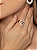 Conjunto de brinco e anel dourado cravejado de zircônia cristal banho em ouro 18k - Imagem 3