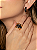 Conjunto de brinco e anel cravejado de zircônia ônix banho em ouro 18k - Imagem 3
