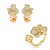 Conjunto luxo de brinco e anel de flor cravejado de zircônia cristal banho em ouro 18k - Imagem 1