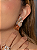 Conjunto luxo de brinco e anel de flor cravejado de zircônia cristal banho em ouro 18k - Imagem 3