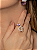 Conjunto luxo de brinco e anel de flor cravejado de zircônia cristal banho em ouro 18k - Imagem 3