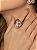 Conjunto luxo de brinco e anel de flor cravejado de zircônia colorida banho em ouro 18k - Imagem 4