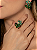 Conjunto luxo de brinco e anel cravejado de zircônia esmeralda e turmalina paraíba banho em ouro 18k - Imagem 4