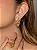Conjunto luxo de brinco e anel cravejado de zircônia colorida banho em ouro 18k - Imagem 4