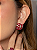 Conjunto luxo brinco e anel flor cravejado de zircônia pink banho em ouro 18k - Imagem 3