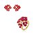Conjunto luxo brinco e anel flor cravejado de zircônia pink banho em ouro 18k - Imagem 1