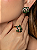 Conjunto luxo brinco e anel flor cravejado de zircônia esmeralda banho em ouro 18k - Imagem 2
