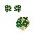 Conjunto luxo brinco e anel flor cravejado de zircônia esmeralda banho em ouro 18k - Imagem 1