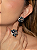 Conjunto luxo brinco e anel flor cravejado de zircônia safira banho em ouro 18k - Imagem 2