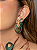 Conjunto luxo de brinco e anel cravejado de zircônia esmeralda com pedra fusion morganita banho em ouro 18k - Imagem 4