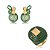 Conjunto luxo de brinco e anel cravejado de zircônia esmeralda com pedra fusion morganita banho em ouro 18k - Imagem 2