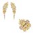 Conjunto luxo de brinco e anel cravejado de zircônia com pedra fusion citrino banho em ouro 18k - Imagem 1