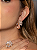 Conjunto flor de brinco e anel cravejado de zircônia cristal e pedra fusion morganita banho em ouro 18k - Imagem 2