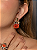 Conjunto flor de brinco e anel cravejado de zircônia cristal e pedra fusion coral banho em ouro 18k - Imagem 4