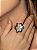 Conjunto luxo flor com brinco e anel cravejado de zircônia e pedra fusion turmalina banho em ouro 18k - Imagem 3