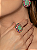 Conjunto de brinco e anel cravejado de zircônia colorida e pedra fusion turmalina banho em ouro 18k - Imagem 4