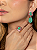 Conjunto flor de brinco e anel esmaltado com pedra fusion turmalina banho em ouro 18k - Imagem 2