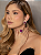 Conjunto coração de brinco e anel cravejado de zircônia cristal com pedra fusion ametista banho em ouro 18k - Imagem 3