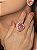 Conjunto coração de brinco e anel cravejado de zircônia cristal com pedra fusion rodonita banho em ouro 18k - Imagem 4