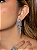 Conjunto de luxo com brinco e anel cravejado de zircônia cristal banho ródio branco - Imagem 3