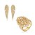 Conjunto de luxo com brinco e anel cravejado de zircônia cristal banho ouro 18k - Imagem 1