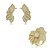 Conjunto flor de brinco e anel cravejado de zircônia cristal banho ouro 18k - Imagem 4