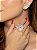 Conjunto flor de brinco e anel cravejado de zircônia cristal banho ouro 18k - Imagem 2